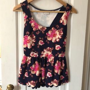 Anthropologie peplum floral top